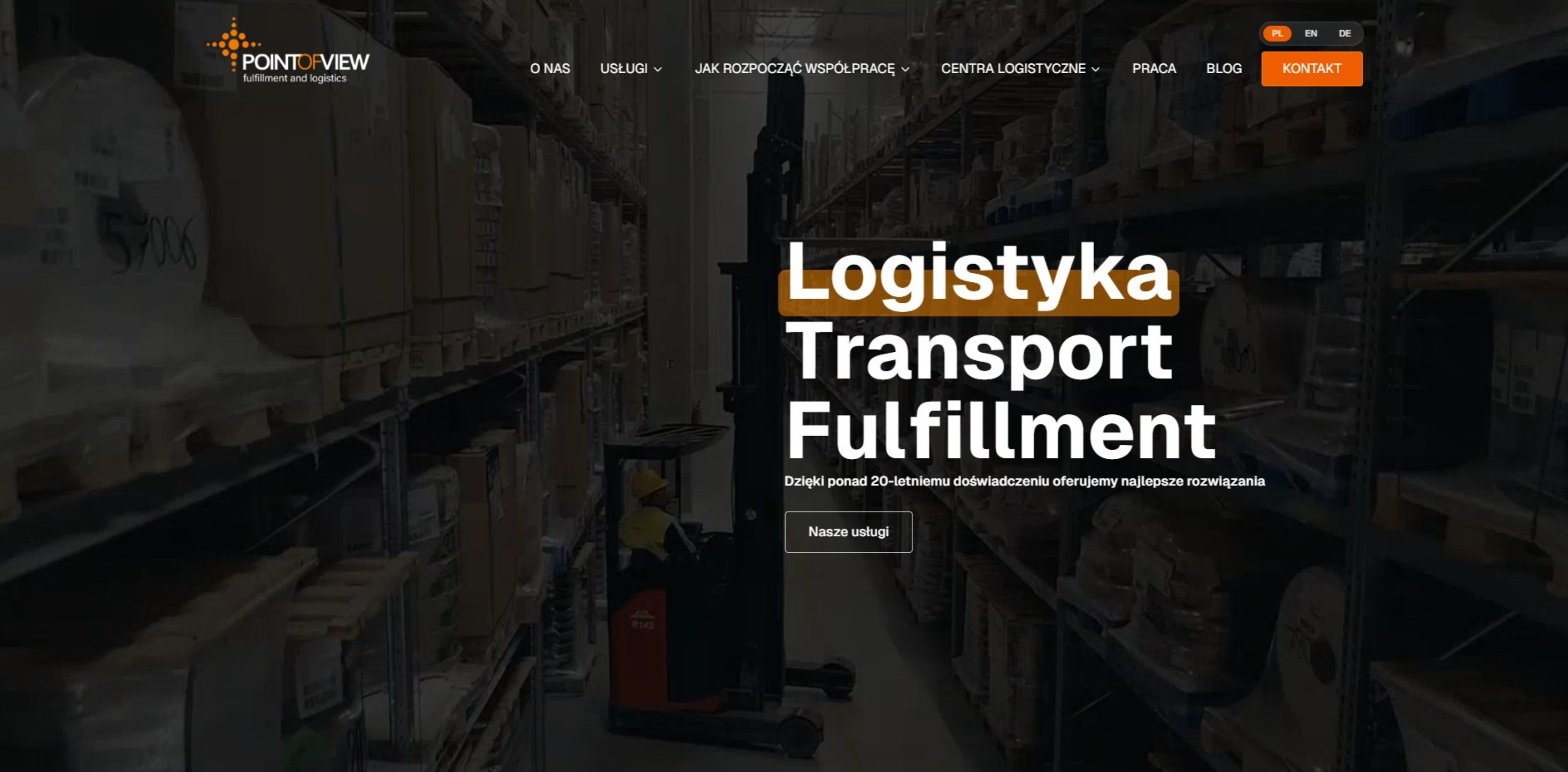 Strona firmy logistycznej Point of View